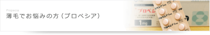 薄毛でお悩みの方（プロペシア）